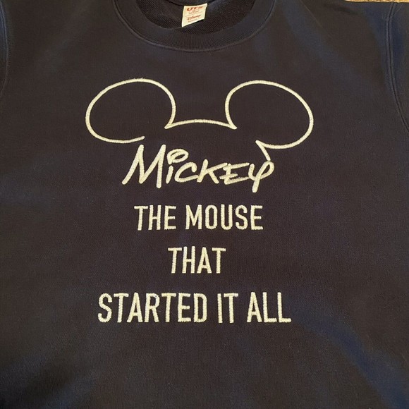 Uniqlo Adult XS Mickey Mouse That Started It All Navy Sweatshirt Disney Colab. - Picture 3 of 8